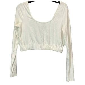 4th & Reckless V-Back Robyn Knit Ribbed Crop Top Sz XS/Extra Small in White NWT